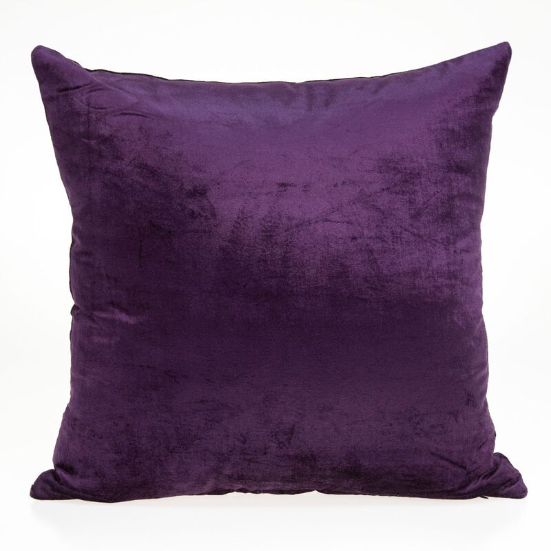 20" Purple Solid Transitional Square Throw Pillow
