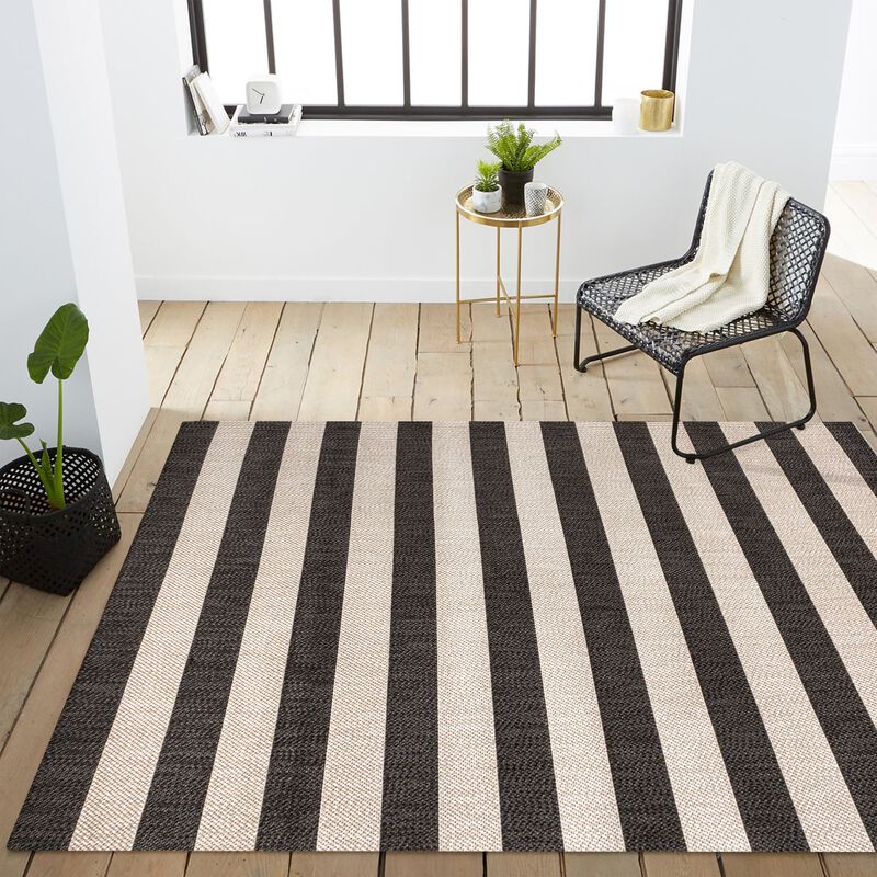 Negril Two Tone Wide Stripe Indoor/Outdoor Area Rug