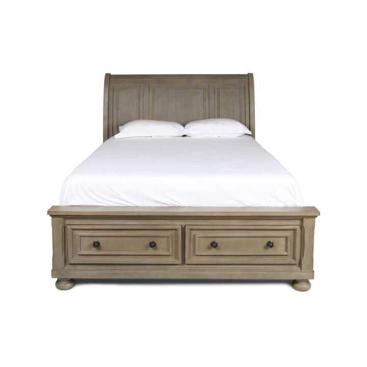 New Classic Furniture Furniture Allegra Solid Wood Engineered Wood Queen Bed in Pewter