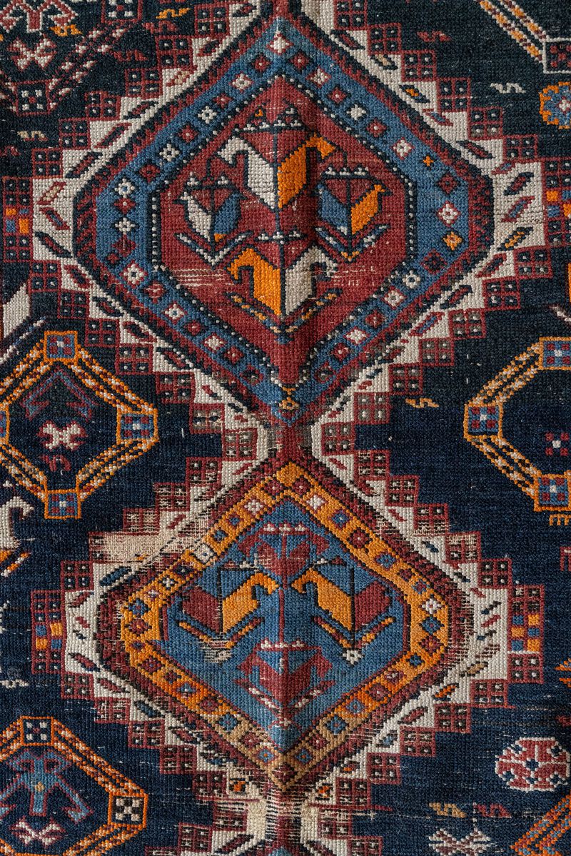 District Loom Vintage Caucas scatter rug-Anaconda