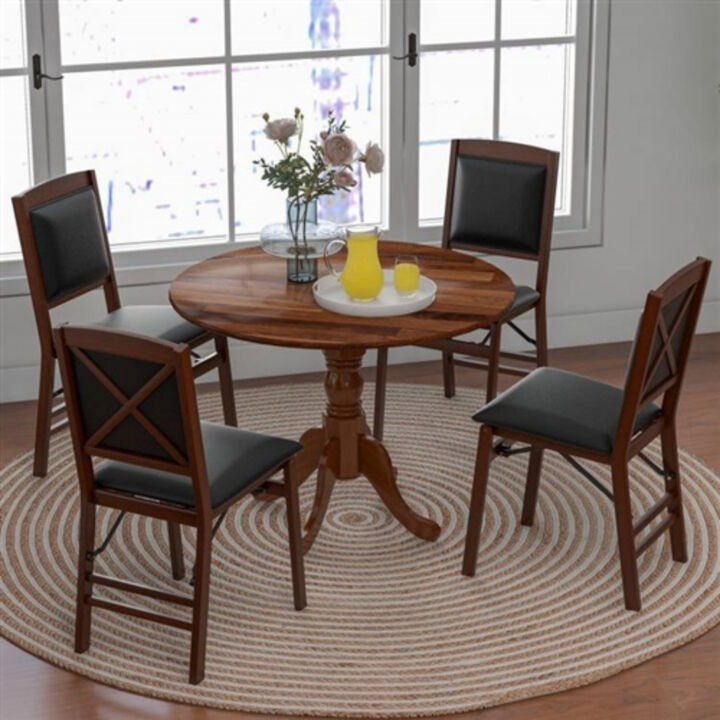 Round Solid Wood Dining Table for Farmhouse Kitchen or Dining Room