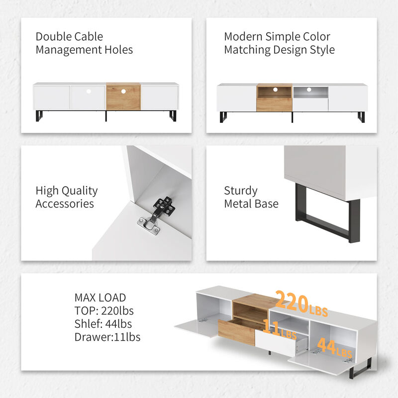 Merax Modern TV Stand with 2 Storage Cabinets