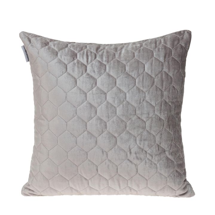 20" Beige Square Cotton Transitional Throw Pillow