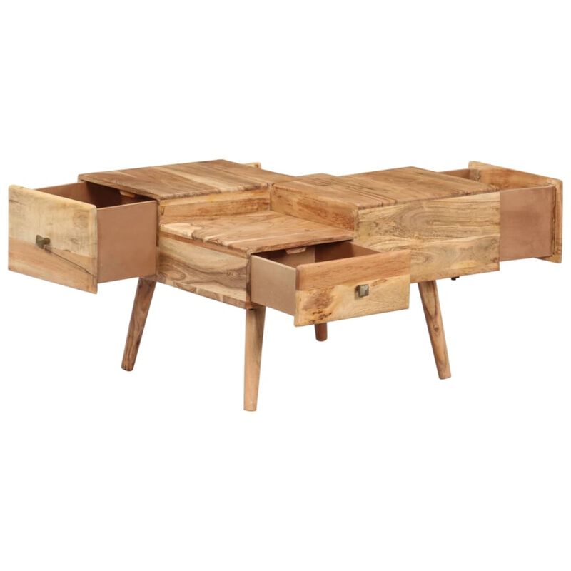 vidaXL Coffee Table 27.5"x23.6"x16.5" Solid Acacia Wood