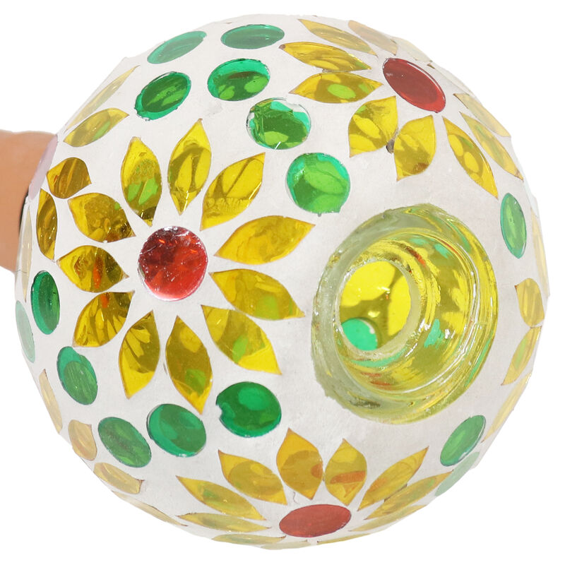 Sunnydaze Mosaic Glass Watering Globe with Clay Spike