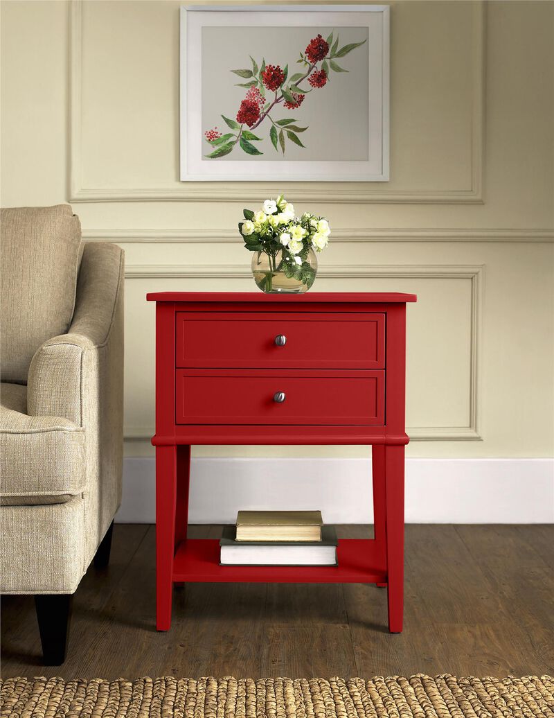 Franklin Accent Table with 2 Drawers and Lower Shelf