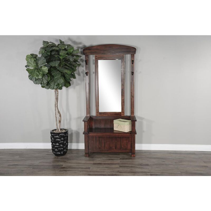 Sunny Designs 78 4-hook Farmhouse Wood Hall Tree