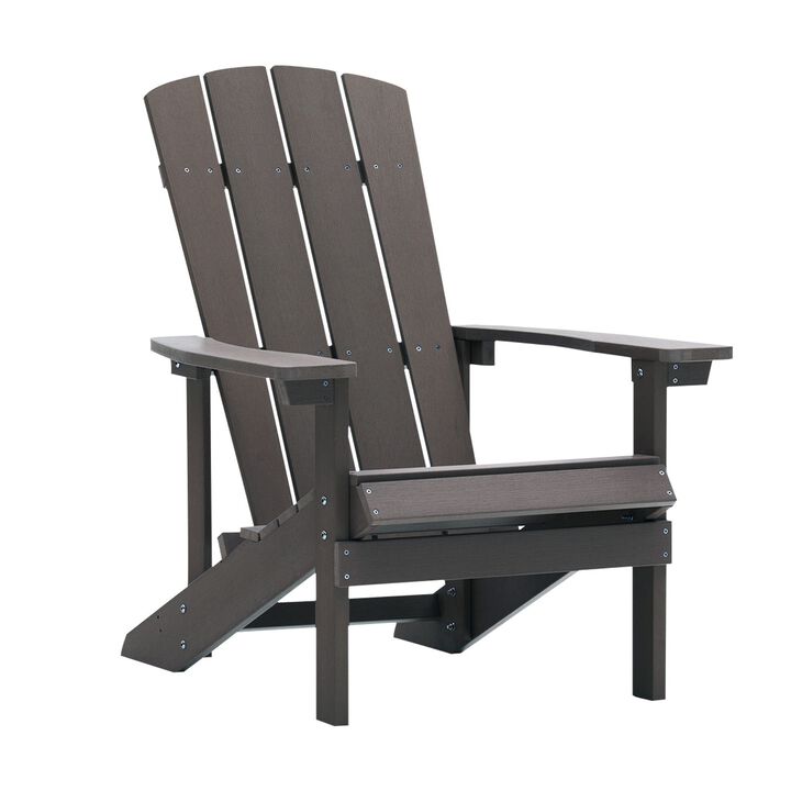 MONDAWE Outdoor Patio Slat Polyethylene HIPS Adirondack Chair for Patio Balcony
