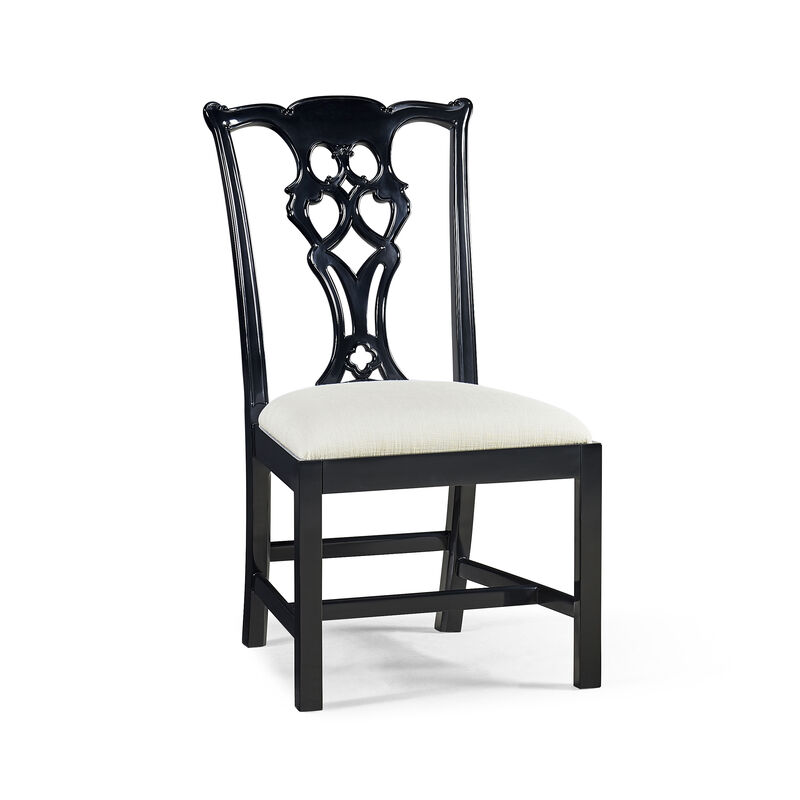 Chippendale Black Side Chair