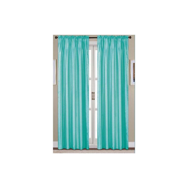 RT Designers Collection Nikki Faux Silk Rod Pocket Curtain Panel - 54 x 95, Blue