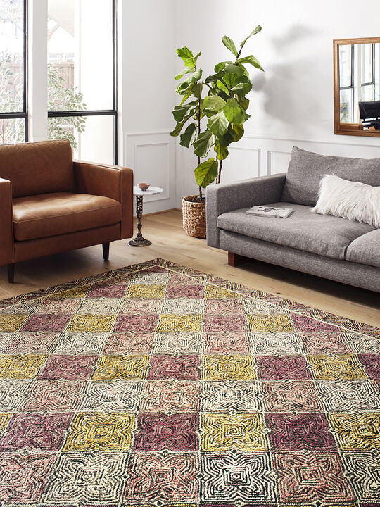 Spectrum SPE03 Charcoal/Multi 18" x 18" Sample Rug