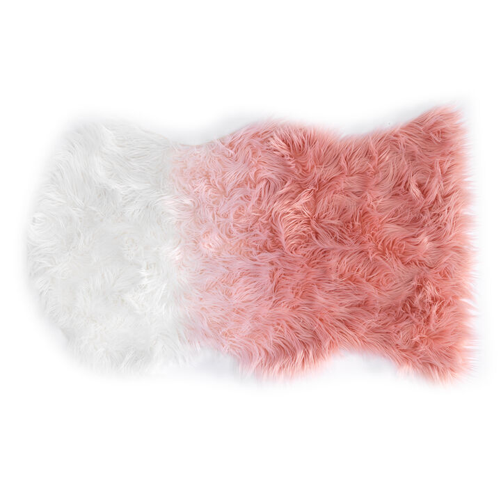 Lambs & Ivy Watercolor Pastel Pink/White Ombre Dip-Dyed Nursery Area Rug