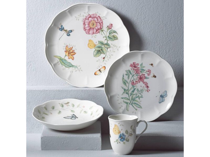 Lenox Butterfly Meadow Low Serve Bowl, White