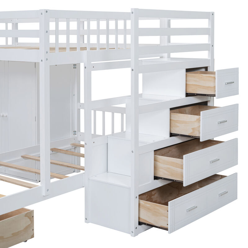 Merax Bunk Bed with Storage Staircase