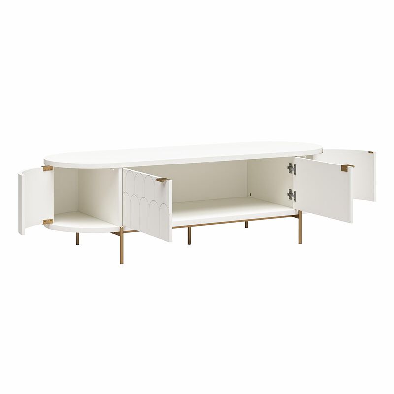 Anastasia Modern Scalloped Oval TV Stand for TVs up to 65"