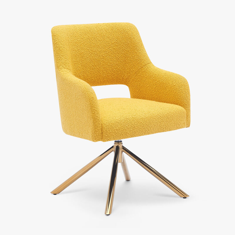 WestinTrends Mid-Century Modern Wide Boucle Swivel Accent Arm Chair