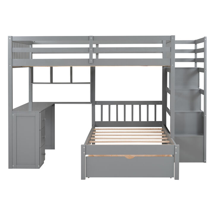 Merax Bunk Bed with Storage Staircase