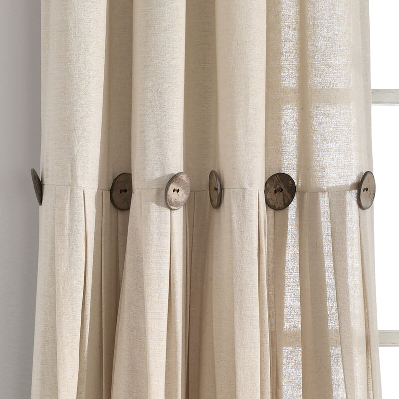 Linen Button New Window Curtain Panel