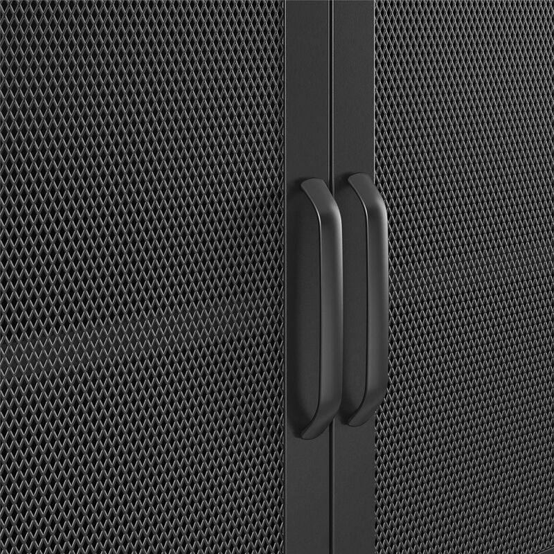 Shadwick 2 Door Wide Metal Locker Accent Cabinet-Mesh Metal Doors