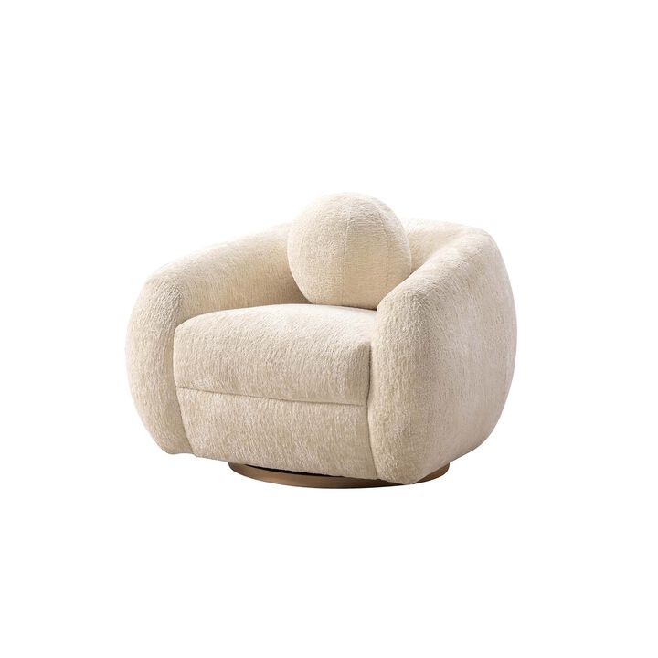 Tribeca Cream Swivel Accent Chair