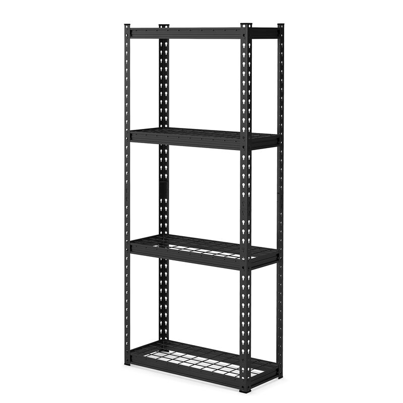 4-Tier Metal Shelving Unit with Anti-slip Foot Pad and Anti-tipping Device