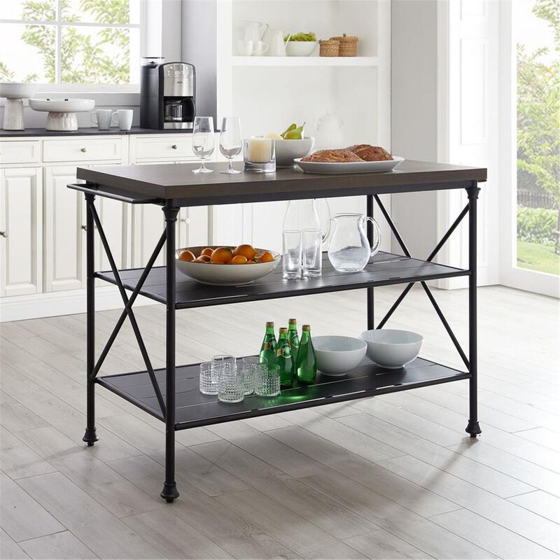 Crosley Madeleine Kitchen Island, Brown & Matte