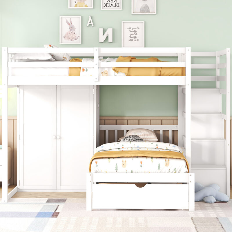 Merax Bunk Bed with Storage Staircase