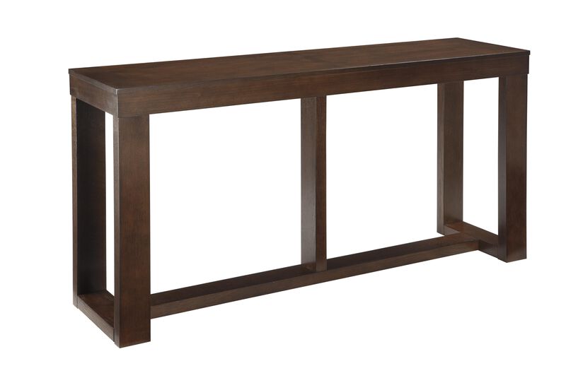 Rectangular Wooden Sofa Table with Sled Base, Espresso Brown - Benzara