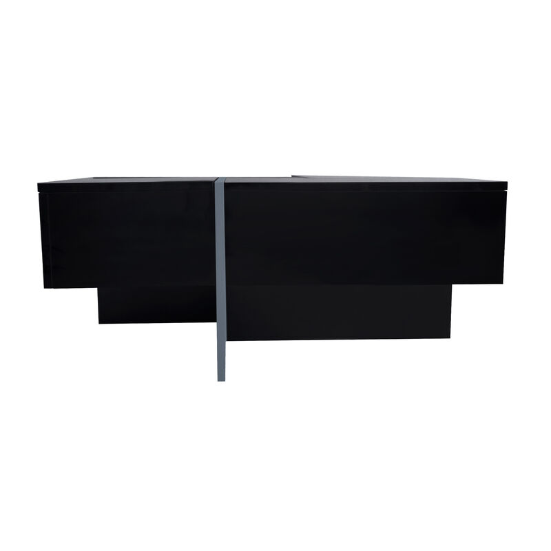 Merax Square UV High-gloss Coffee Table with Storage