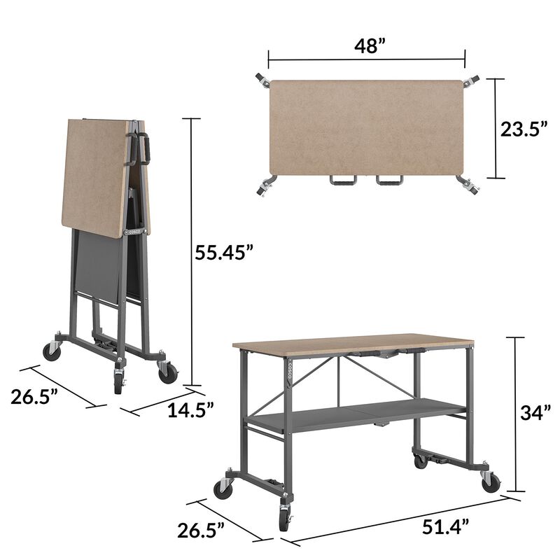 SmartFold Portable Steel Workbench / Folding Utility Table