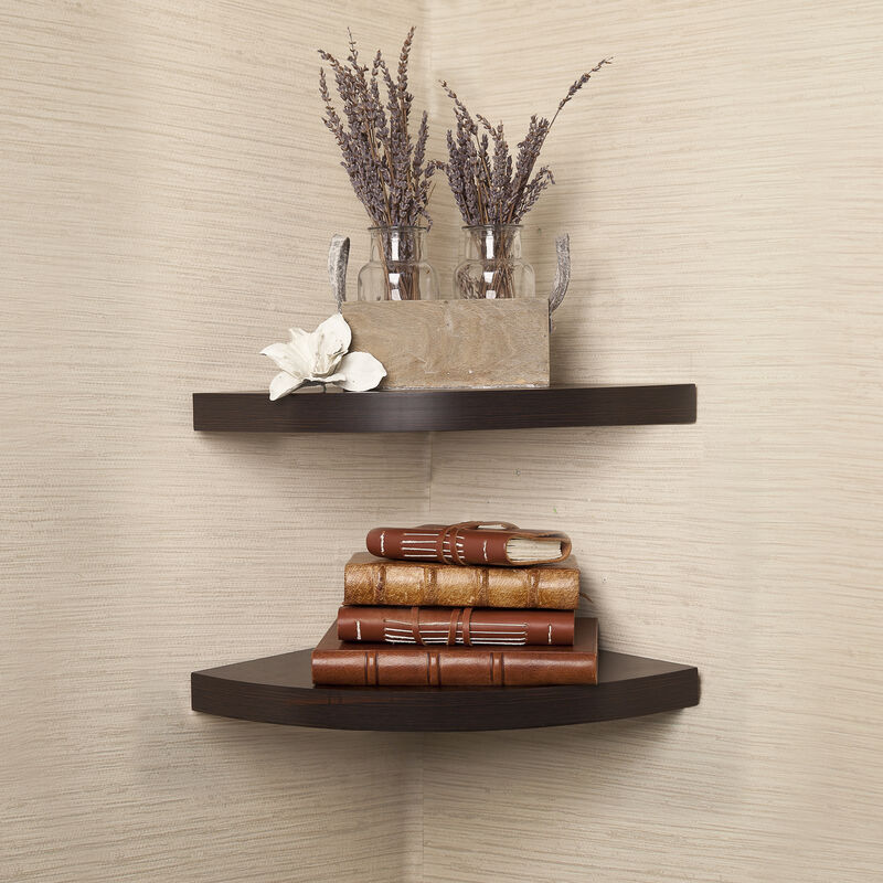 Laminate Corner Radial Shelves (Set of 2)