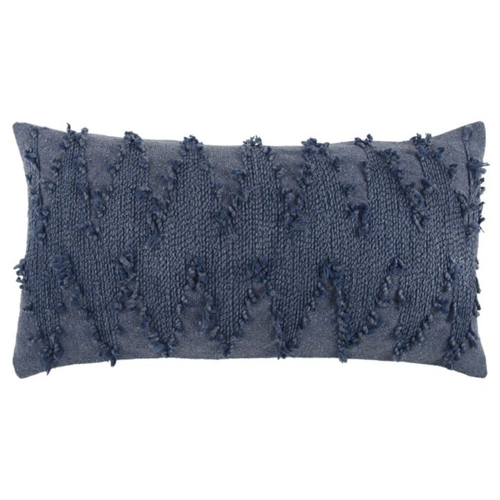 Homezia Navy Blue Twisted Chevron Pattern Throw Pillow