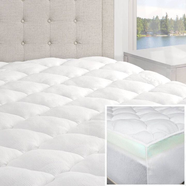 eLuxury 2-Piece Extra Thick Rayon from Bamboo Mattress Topper