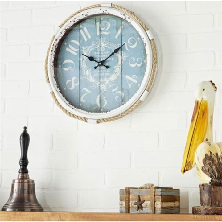 17 inch Nautical Blue Vintage Style Wall Clock