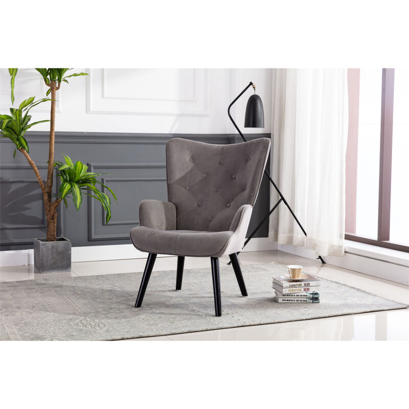 Accent chair Living Room/Bed Room, Modern Leisure Chair Silver Grey