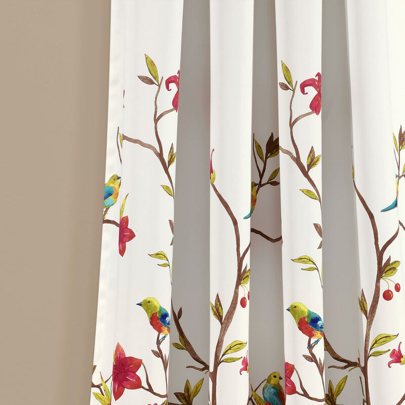 Neela Birds Light Filtering Window Curtain Panels
