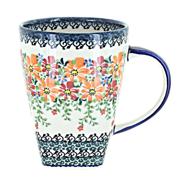 Blue Rose Polish Pottery Morning Medley Large Coffee Mug