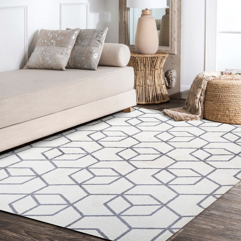 Tumbling Blocks Modern Geometric Area Rug