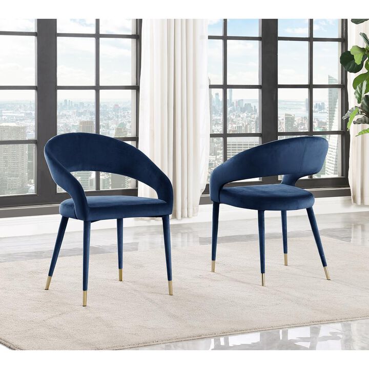 Jacques Velvet Navy Dining Chairs (Set of 2)