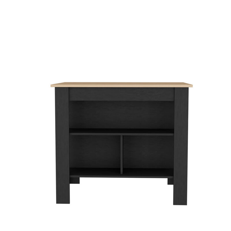 Kitchen Island Ada, Kitchen, Black / Light Pine