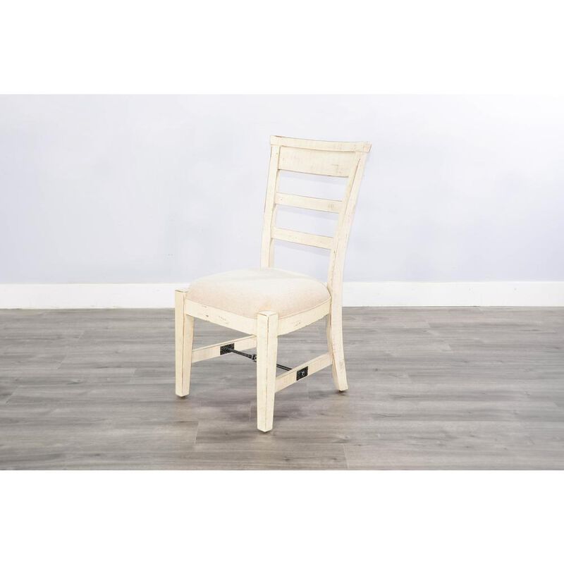 Sunny Designs White Sand Side Chair, Cushion Seat