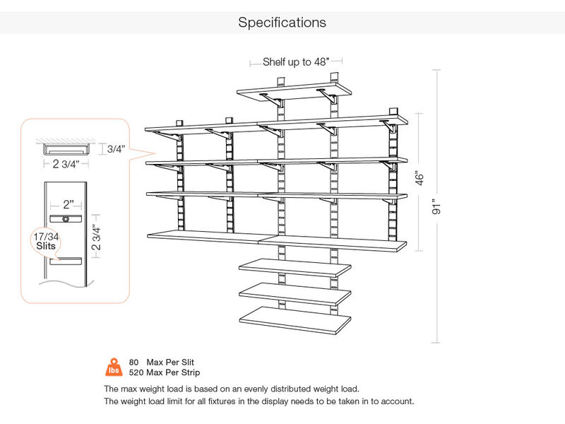 Stylish Home Office System 91" High 4 Tier with Shelf-Desk for Laptop | 4 Sections- Shelves Sold Separately