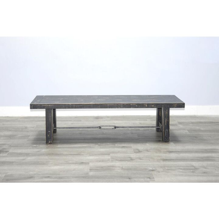 Sunny Designs 64 Black Sand Bench with Turnbuckle, Wood Seat