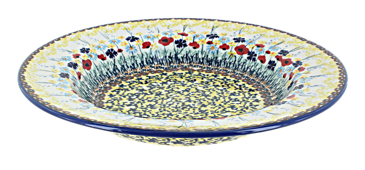 Blue Rose Polish Pottery Dots Soup Plate