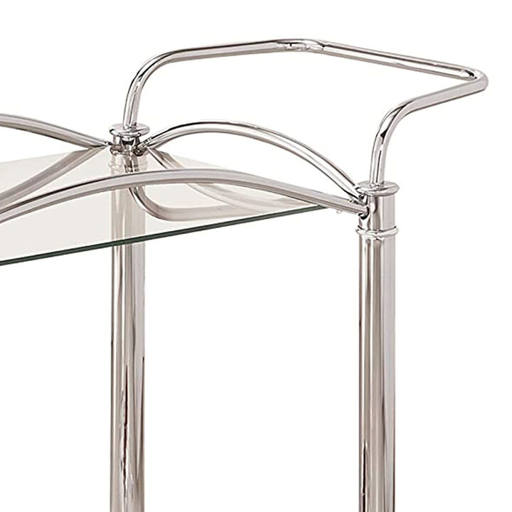 Traditional Chrome and Glass Serving Cart