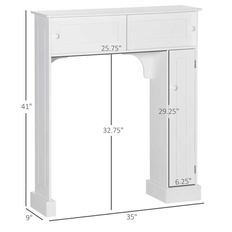 White Bathroom Maximizer: Over-Toilet Storage Cabinet with Shelves