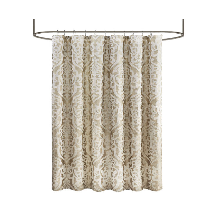 Gracie Mills Pineda Damask Jacquard Shower Curtain