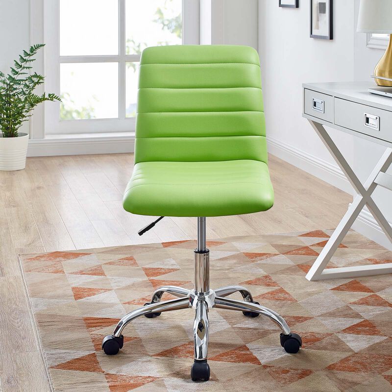 Modway Furniture - Ripple Armless Mid Back Vinyl Office Chair Bright Green