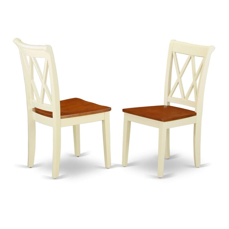 East West Furniture Dining Chair Buttermilk & Cherry, CLC-BMK-W