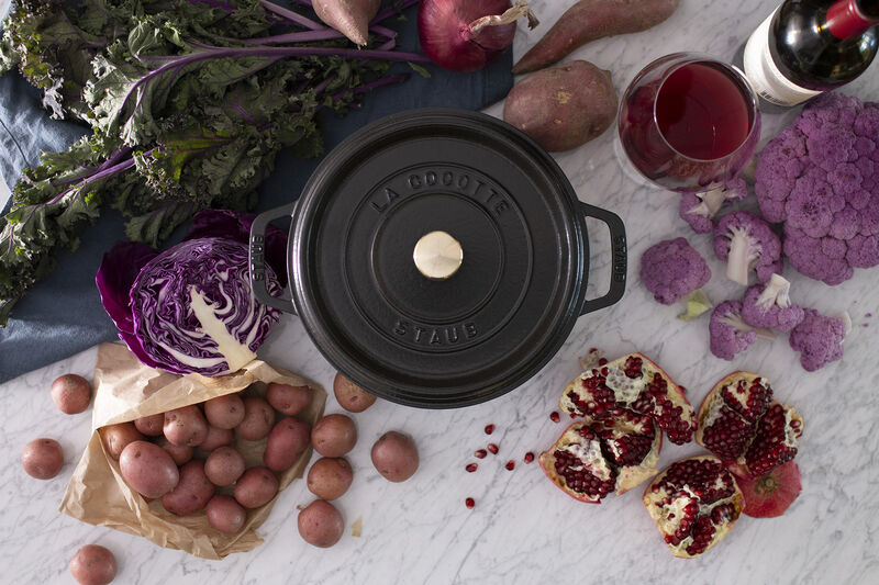 Staub Cast Iron Round Cocotte, Dutch Oven, 4-quart, serves 3-4, Made in France,  Matte Black